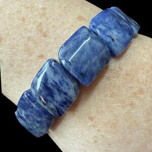 Bracelet Sodalite gemstone jewelry fashion accessories gift rounded square bead